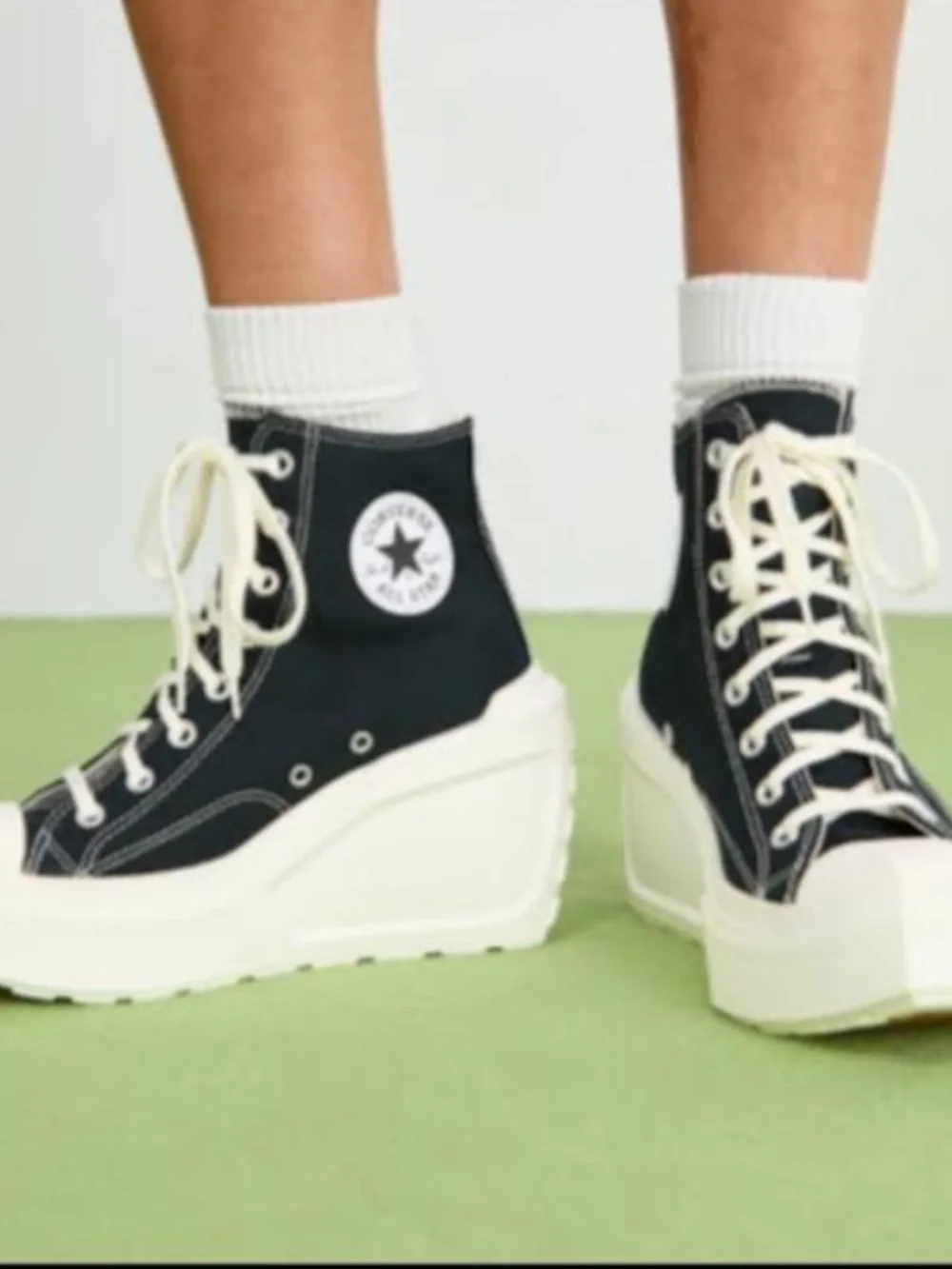 Converse Chuck 70 De Luxe Wedge Sneaker Womens 10.5 Black Platform A06478C EU 42